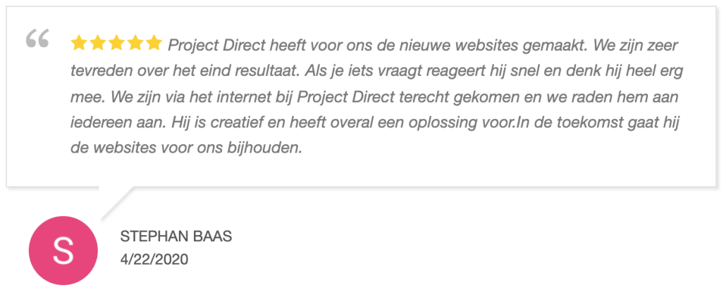 Webdesign Snel een webdesigner - Project Direct ✓ Website laten maken ✓ WordPress ✓ Webdesign ✓ Webwinkel ✓ Vindbaar in Google